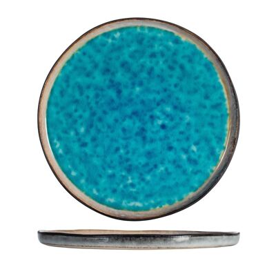 Assiette plate Teide en grès bleu clair cm 27