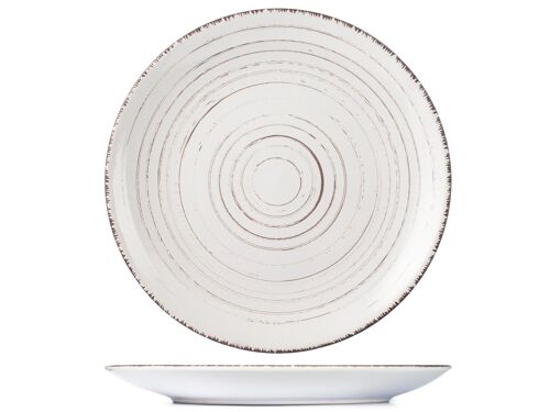 Piatto piano Terre du Sud in stoneware bianco cm 27