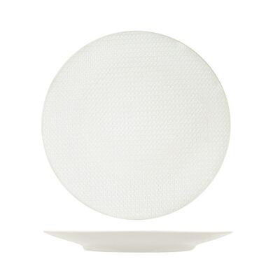 Plato llano Union de gres blanco 27 cm