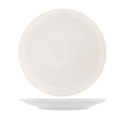 Vortex flat plate in white stoneware cm 27