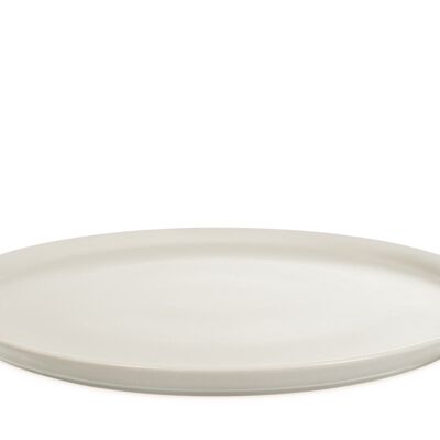 Pizza plate in dove gray stoneware 33 cm