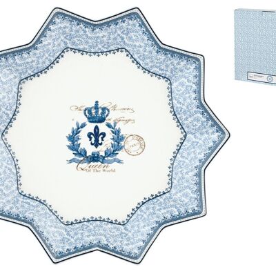 Blue Dream porcelain plate with star 32 cm