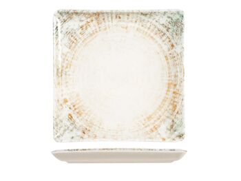 Assiette carrée Eris en porcelaine beige cm 29 2