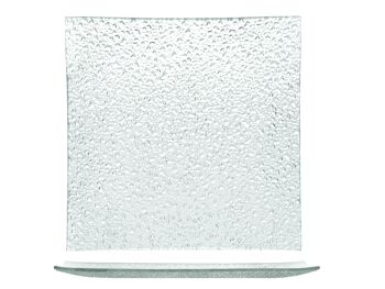Assiette carrée Gouttes en verre recyclé 30x30 cm 4