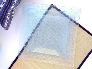 Assiette carrée Gouttes en verre recyclé 30x30 cm 5
