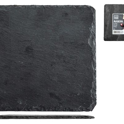 Square plate for the Ardesia & Bamboo set in slate cm 18x0,5 h