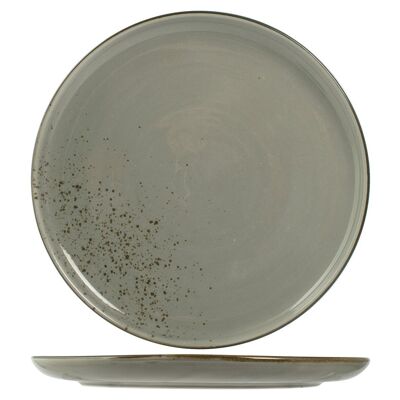 Reactive pizza plate in gray stoneware 31 cm