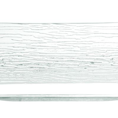 Bamboo rectangular plate in recycled glass 39x21 cm