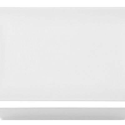 Assiette rectangulaire Boston en grès blanc 25x15 cm
