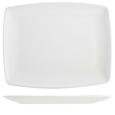 Boston rectangular plate in white stoneware 31x25 cm