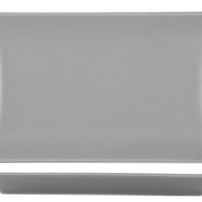 Assiette rectangulaire Boston en grès gris 25x15 cm