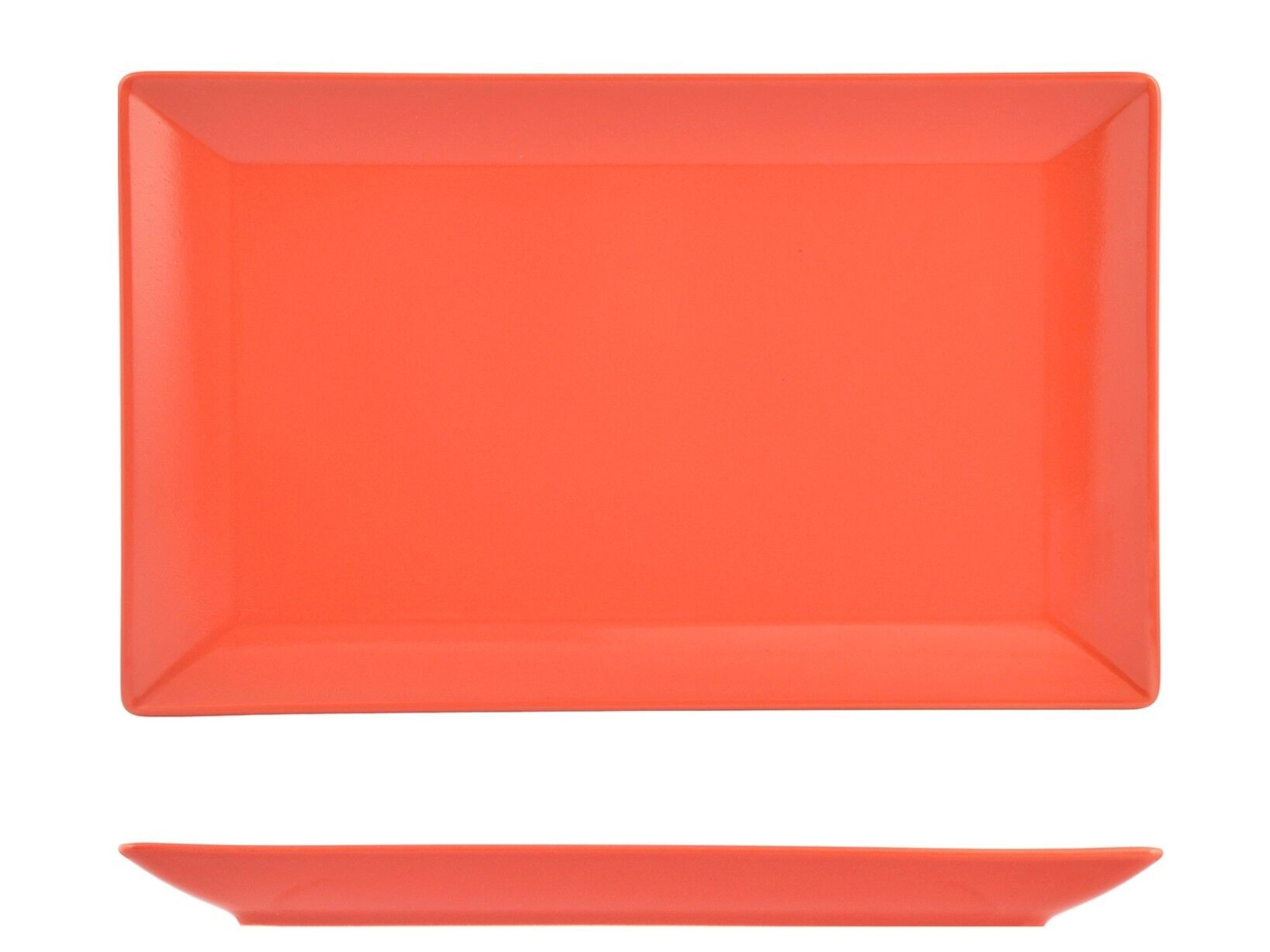 Buy wholesale Boston rectangular plate in red stoneware 25x15 cm