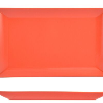 Boston rectangular plate in red stoneware 25x15 cm