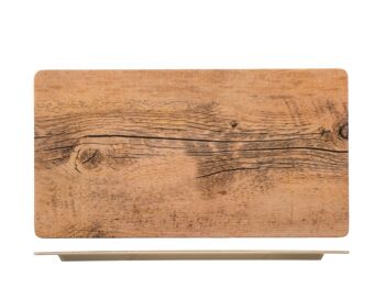 Assiette rectangulaire décor bois en mélaminé 17,5x32,5 cm 4
