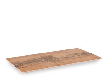 Assiette rectangulaire décor bois en mélaminé 17,5x32,5 cm 5