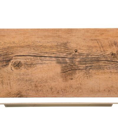 Rectangular plate with wood decoration in melamine 17.5x32.5 cm