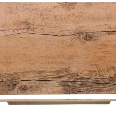 Assiette rectangulaire décor bois en mélaminé 25,5x35,5 cm