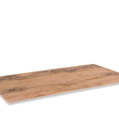 Rectangular plate with wood decoration in melamine 25.5x46 cm