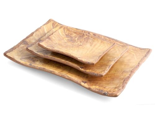 Piatto rettangolare effetto legno in melamina cm 18,5x27,5