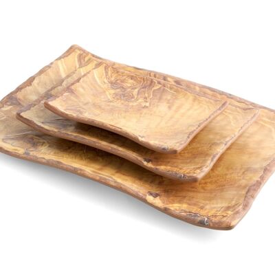 Plato rectangular efecto madera en melamina 18,5x27,5 cm