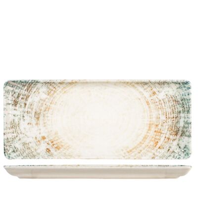 Assiette rectangulaire Eris en porcelaine beige cm 15x35.