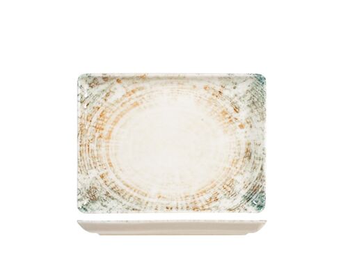 Piatto rettangolare Eris in porcellana colore beige cm 20x27.