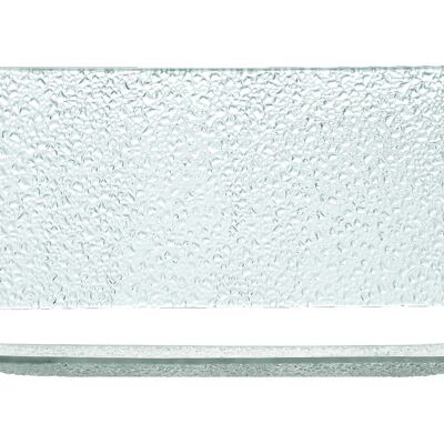 Gocce rectangular plate in recycled glass 39x21 cm