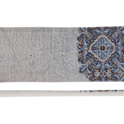 Maral rectangular plate in decorated stoneware cm 33x12