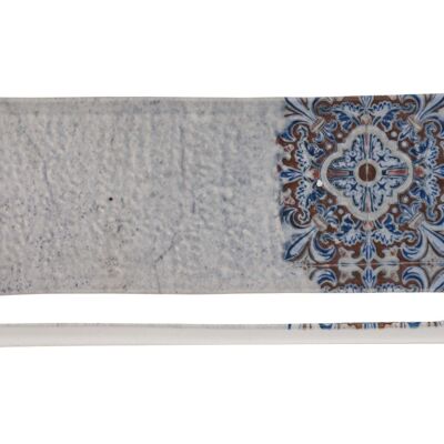 Plato rectangular Maral de gres decorado cm 33x12