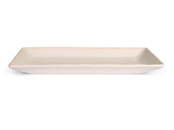 Assiette rectangulaire Montblanc en grès blanc 25x12 cm 2