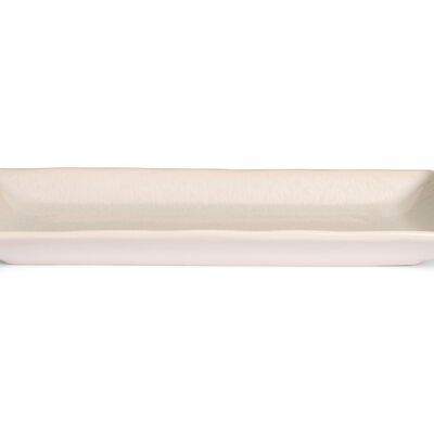 Montblanc rectangular plate in white stoneware 32x17 cm