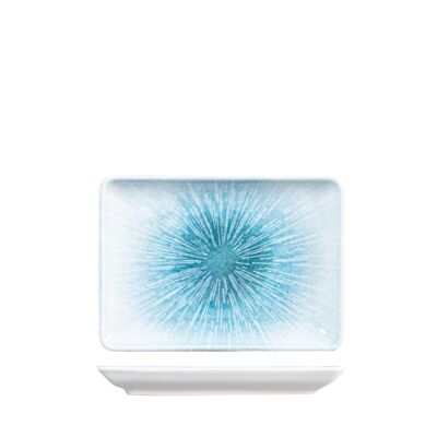 Neptune rectangular plate in light blue porcelain cm 13x18.