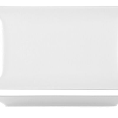 Plato rectangular Osaka de gres blanco 25x15 cm
