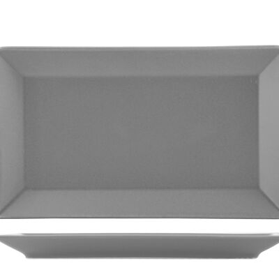 Osaka rectangular plate in gray stoneware 25x15 cm