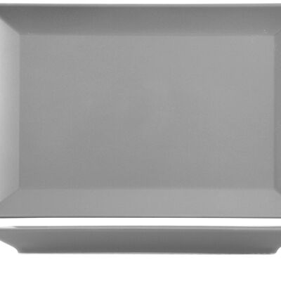 Osaka rectangular plate in gray stoneware cm 34x22