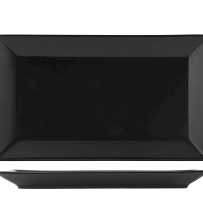Osaka rectangular plate in black stoneware 25x15 cm