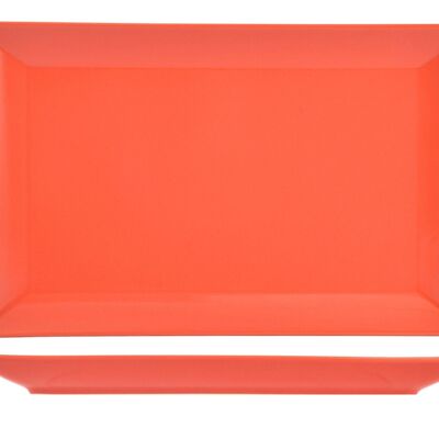 Osaka rectangular plate in red stoneware 30x20 cm