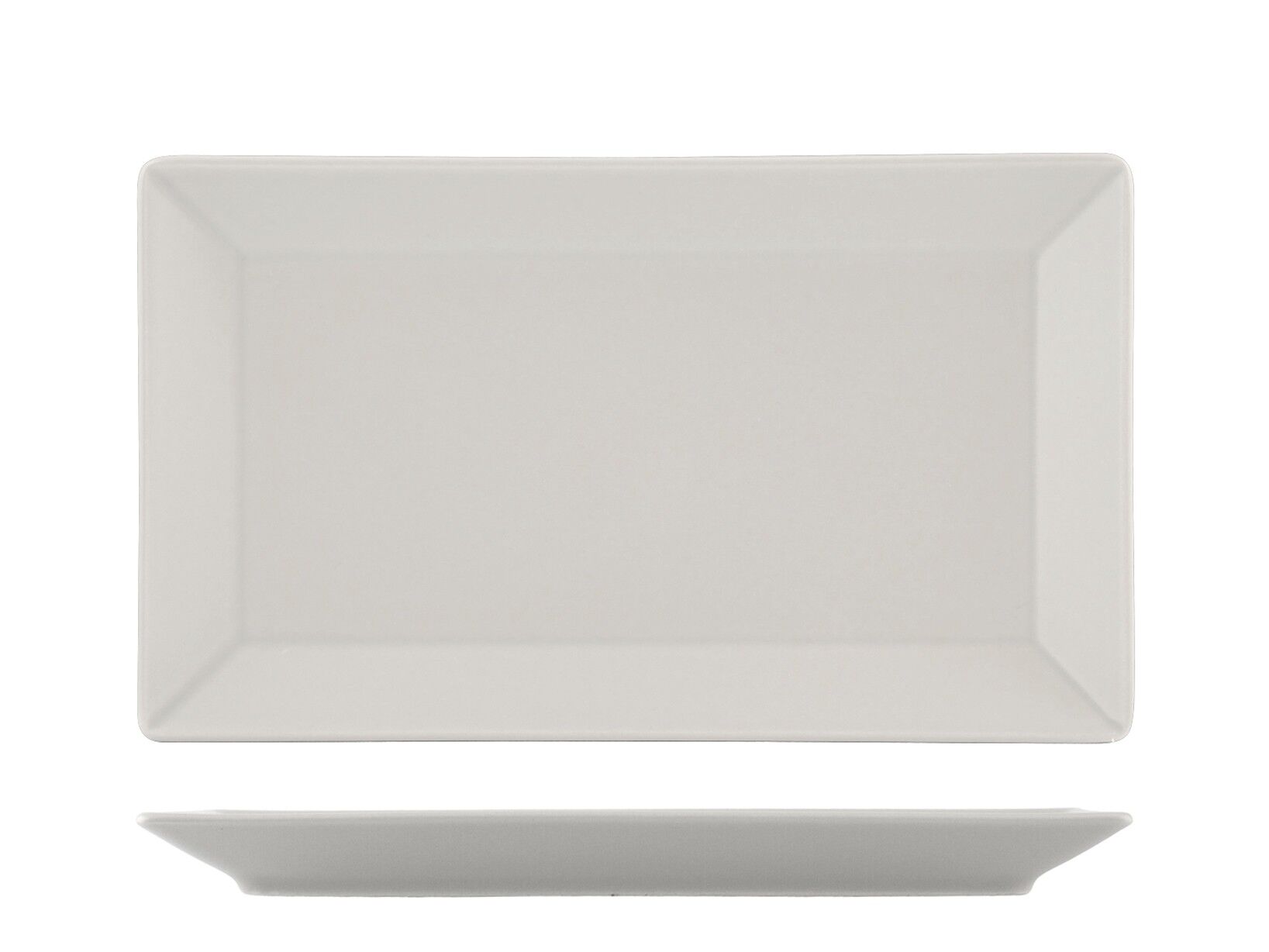 Piatto rettangolare Osaka in stoneware tortora cm 25x15