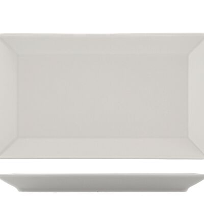 Osaka rectangular plate in dove gray stoneware 25x15 cm