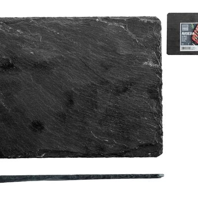 Rectangular plate for the Ardesia & Bamboo set in slate cm 20x15x0,5 h