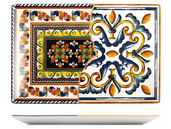 Assiette rectangulaire Positano en grès décoré cm 34x22. 2