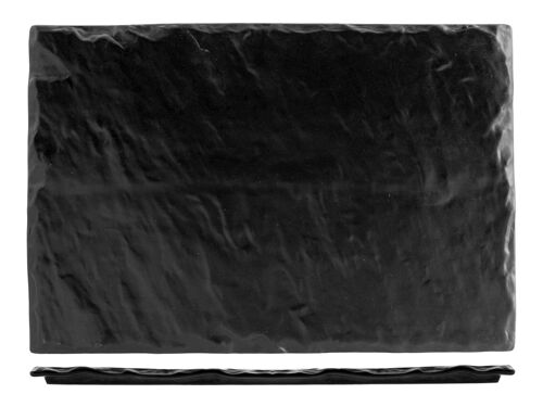 Piatto rettangolare simil Ardesia in porcellana nera cm 24x35,5