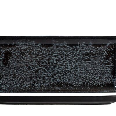 Uranus rectangular plate in black porcelain cm 15x35.