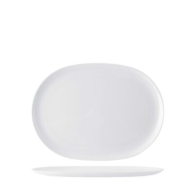 Ovale Servierplatte 100% weißes Melamin 30 cm