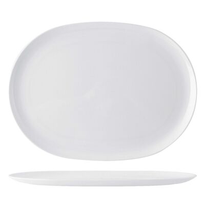 Ovale Servierplatte Melamin 100% Weiß 40 cm