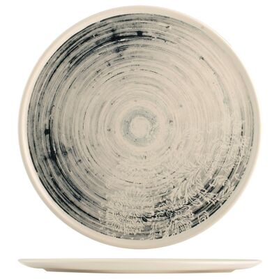 Silk plate in round stoneware 32 cm