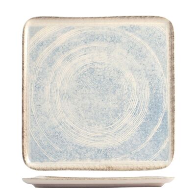 Sky plate in square stoneware cm 26