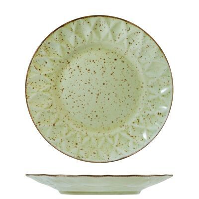 Piatto Stone Ware Dalia Verde Frutta 22,5cm.