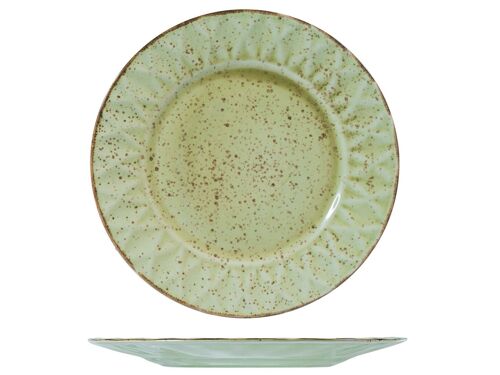 Piatto Stone Ware Dalia Verde Piano 28 cm.