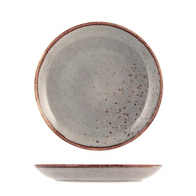 Stoneware Reactive Gray Fruit Plate 20.5 cm